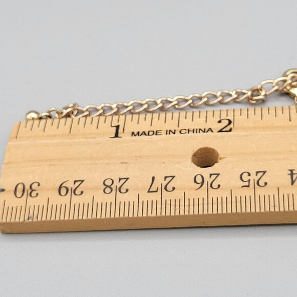 Gold Tone Necklace With Pink & Green CZ Prong Set Lobster Clasp - Picture 6 of 6